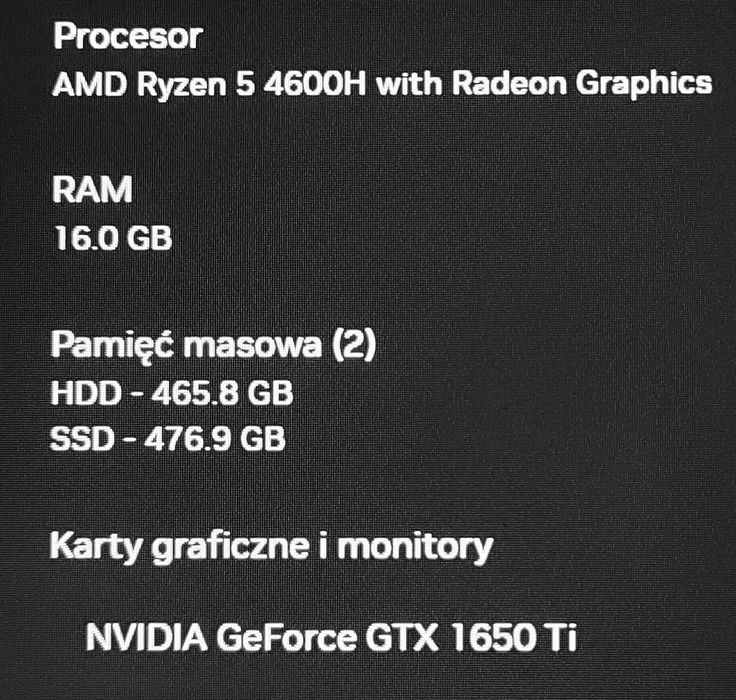 HP Gaming - R5-6rdzeni 16GB 1TB - stan IDEALNY
