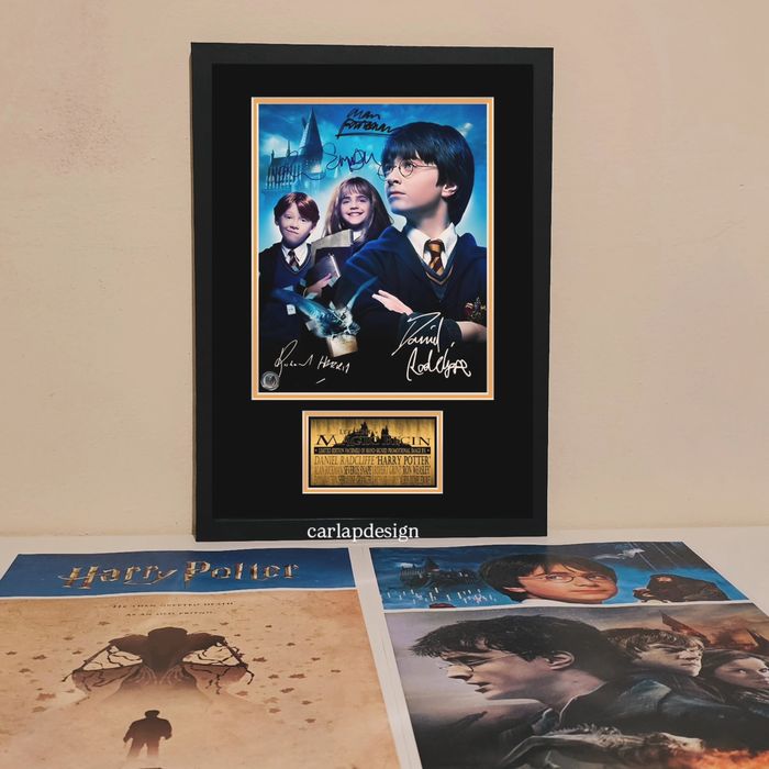 Harry Potter Filmes - Autografos Signed Frame Poster