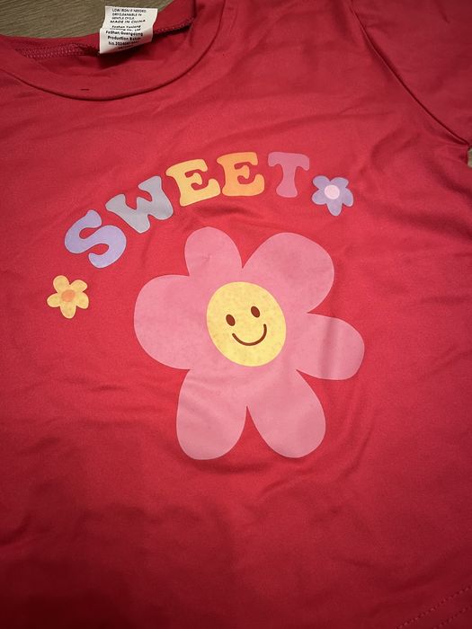 Zestaw komplet dziewczęcy krótkie spodenki tshirt koszulka 86-98cm 2-3