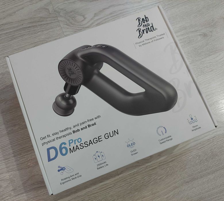 Masażer Bob and Brad D6 Pro Pistolet do masażu 16mm 2500mAh 7 głowic - Nowy