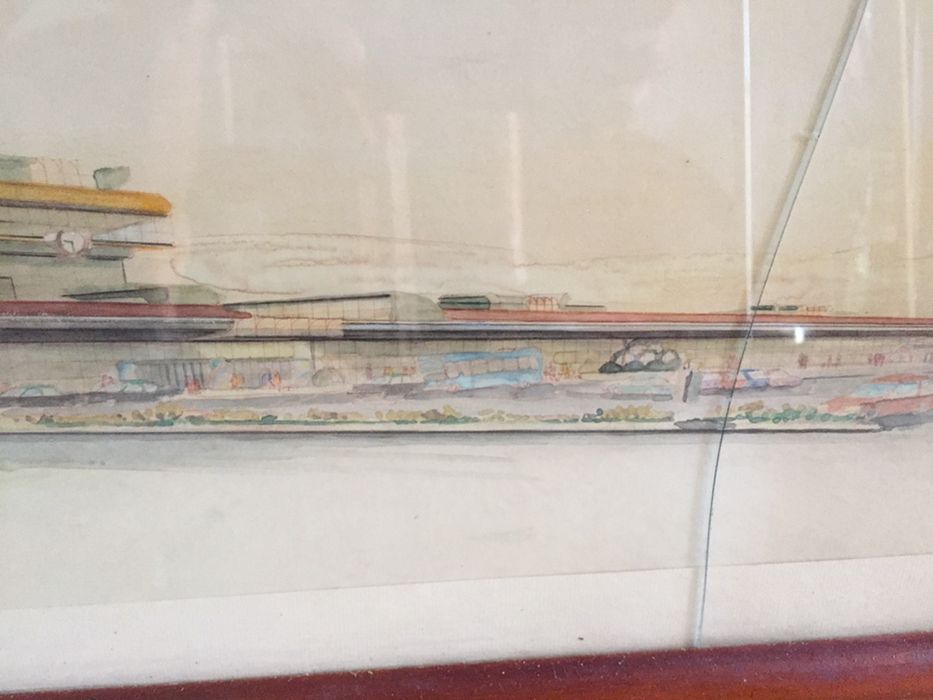 Pintura Aguarela do novo aeroporto de Faro