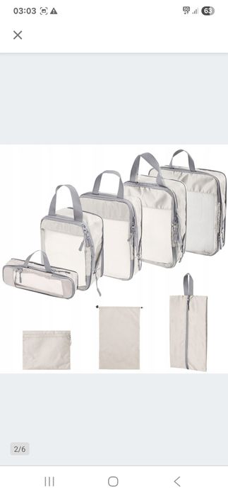 8Pcs Compression Packing Cubes for Daily Storage Outdoor Camping beige