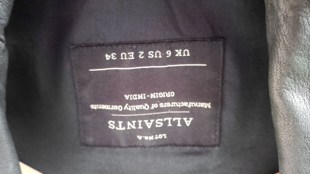 AllSaints kurtka ramoneska skóra/skórzana Cargo Biker XS(34)jesienna