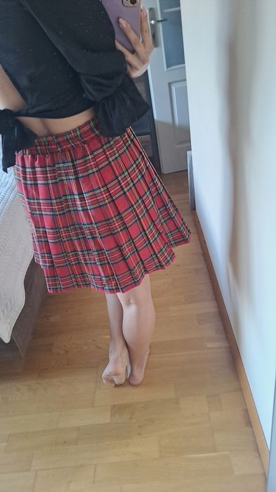 Spódnica mini szkocka krata 38 czerwona
