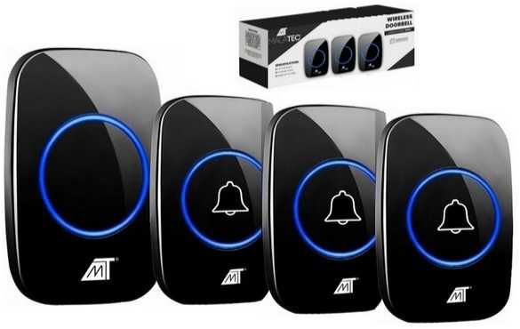 3x DZWONEK 1x ODBIORNIK Bezprzewodowy Zewnętrzny Drzwi 300m 60 melodii