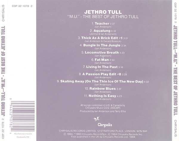 Jethro Tull – M.U. - The Best Of Jethro Tull - 1975 CD