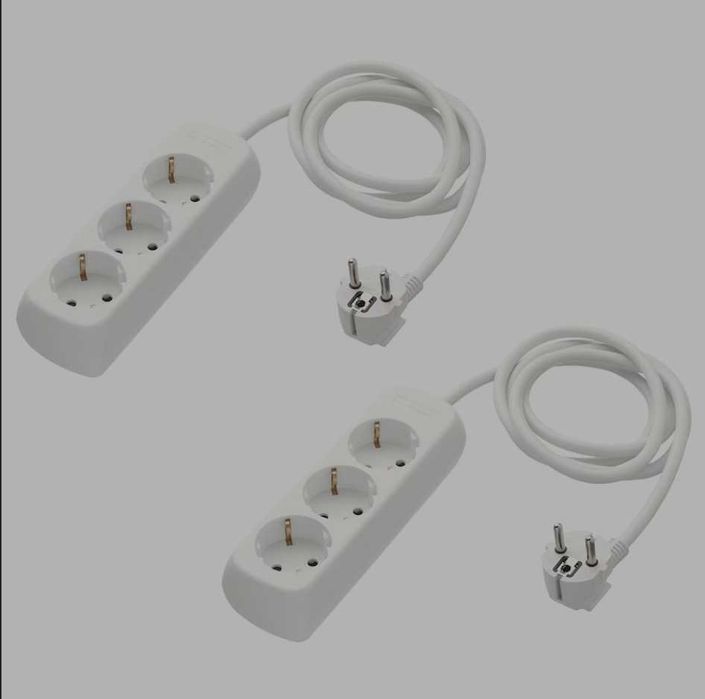 Extensão tripla, c/ligação à terra/branco,novas