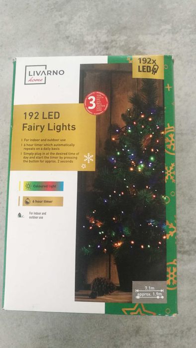 Nowe lampki 192 led łańcuch świetlny timer