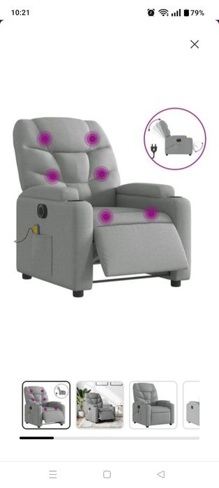 Poltrona de massagens reclinável eléctrica