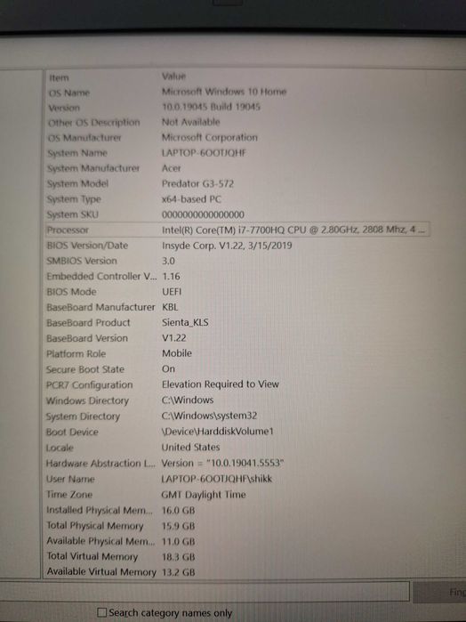 Acer Predator Helios 300 (G3-572) Gaming & Performance64575290766465123