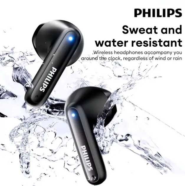 Навушники Philips TAT1199 для музики (TWS, ANC, 24 години, Bluetooth 5.4) (білі та чорні)