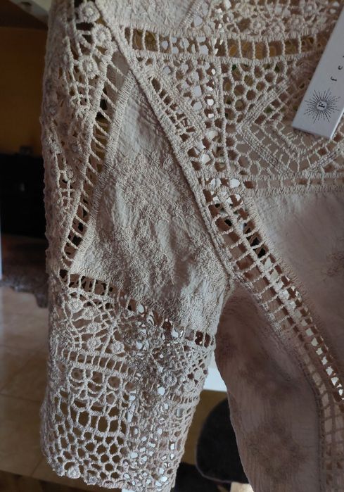 Блуза с кружевом / кроше.