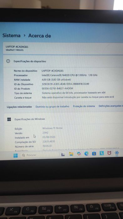 computador portátil Lenovo Ideapad 1