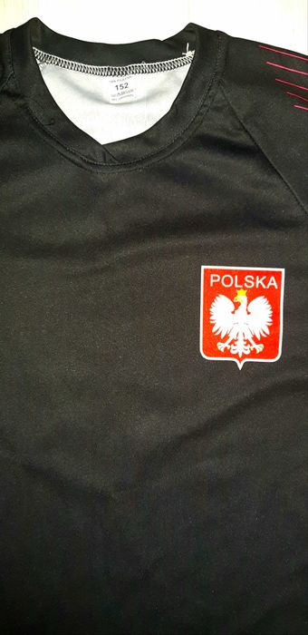Czarny Strój piłkarski reprezentacj Polski spodenki koszulka KAMIL 152