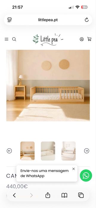 Cama Montessori Little Pea + colchão Pikolin