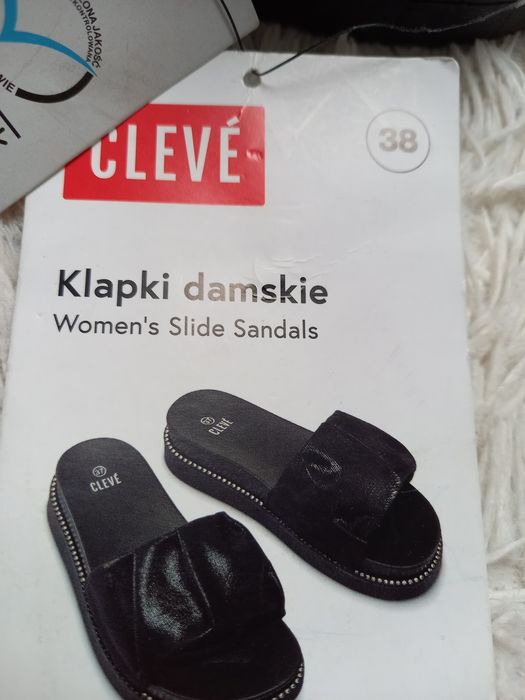 Klapki damskie czarne cleve rozmiar 37