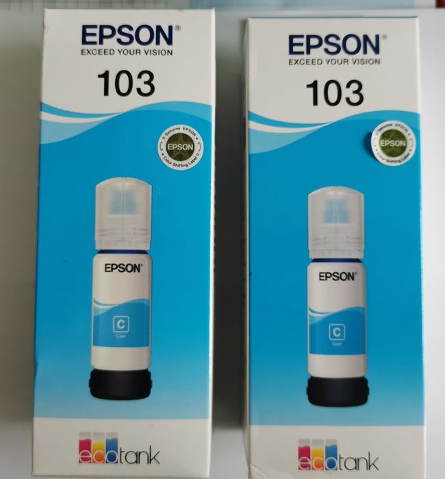 Tusz Epson 103 niebieski - cyjan 2 sztuki.