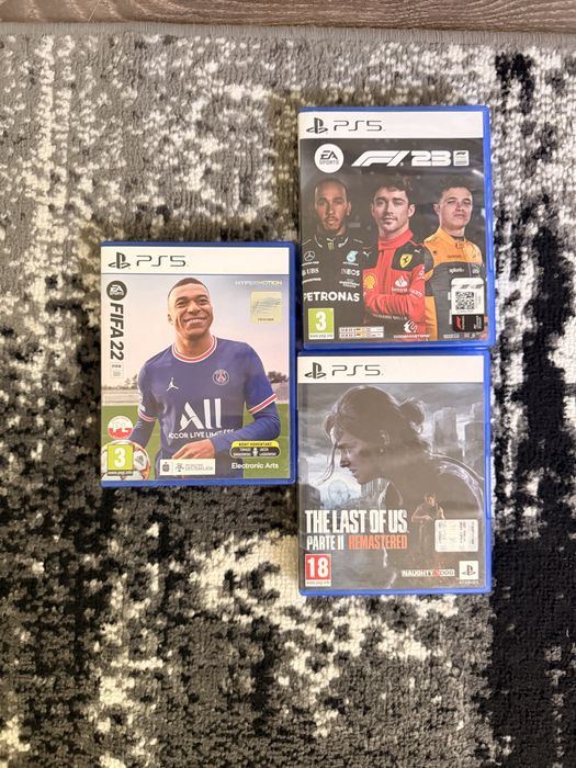 Zestaw gier PS5 FIFA 22 F1 23 The Last of Us Part II Remastered
