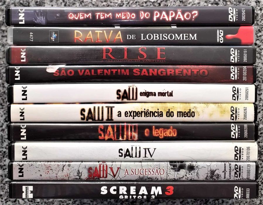 60 DVDs - Terror - Muito Bom Estado