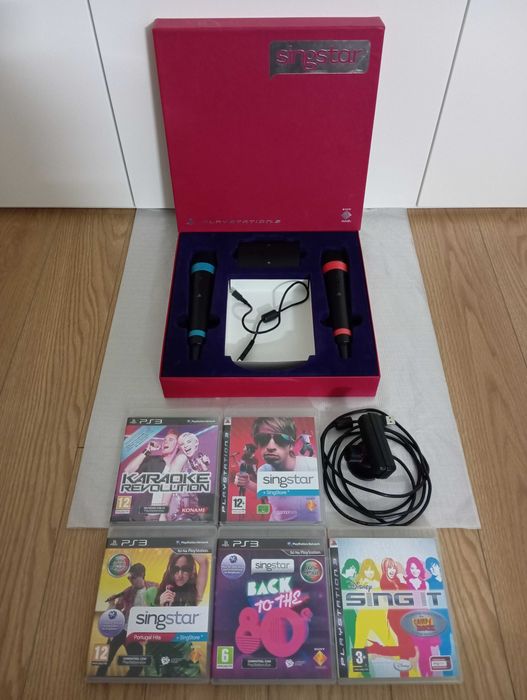 Microfones Singstar com embalagem PS3 PlayStation 3 + câmera