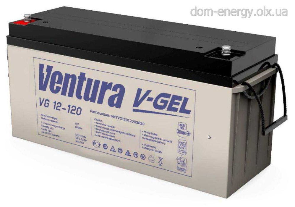 Аккумулятор Ventura VG 12-120 GEL гелевый 120Ah Акумулятор для ДБЖ ИБП