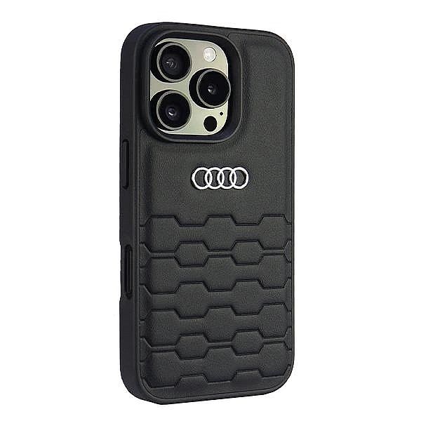 Etui Audi Synthetic Leather na iPhone 16 Pro 6.3" - czarne