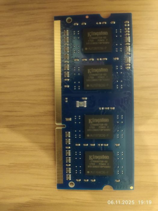 Пам'ять Kingston 4Gb SO-DIMM DDR3L 1600 MHz