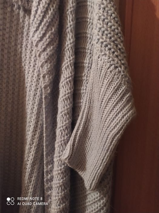Sweter damski kardigan wełniany płaszcz narzutka moher rozmiar UNI