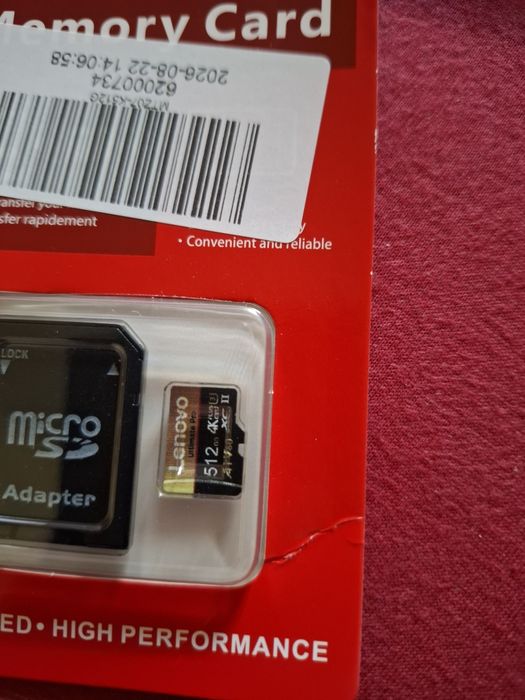 Карта памяти Lenovo TF 512gb microSDXC + Адаптер
5.0 (1)