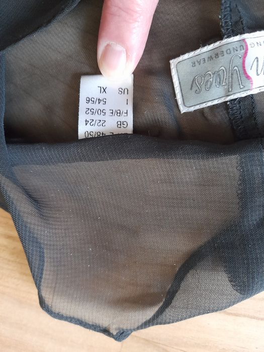 Przezroczysty, czarny szlafroczek z zorzety XL
