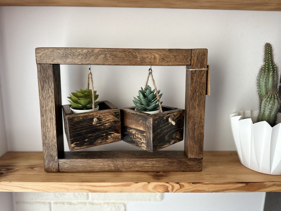 Suporte Decorativo para Suculentas – Estilo Rústico