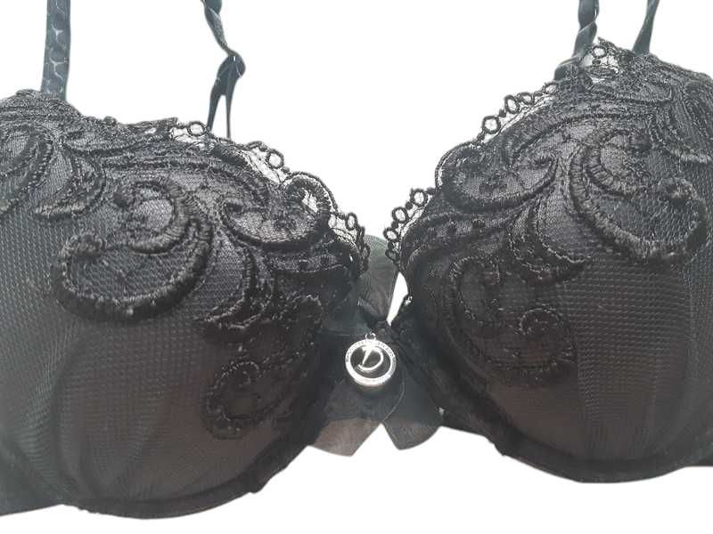 Czarny stanik biustonosz 75B Hunkemoller bielizna damska