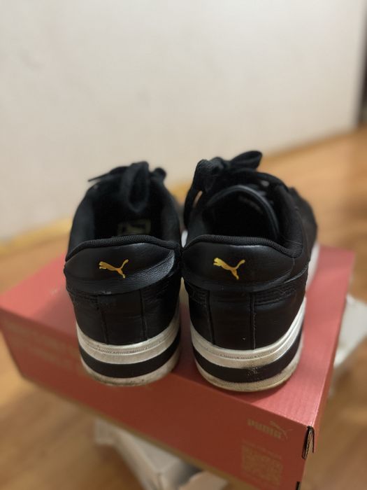 Кросівки чорні Puma пума шкіряні кеди 43
