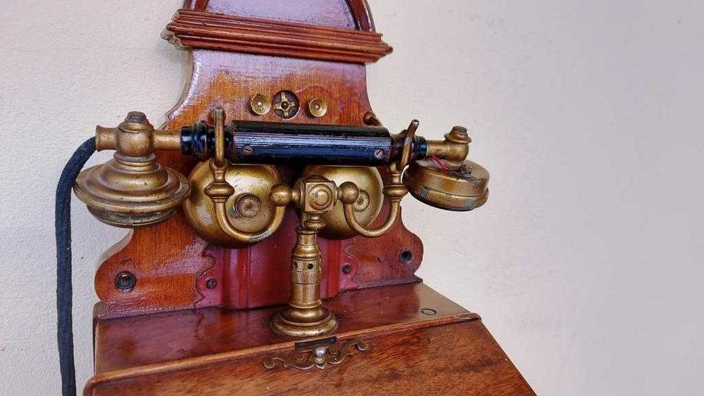 Stary telefon wiszący norweski 1910 r. nr 48A