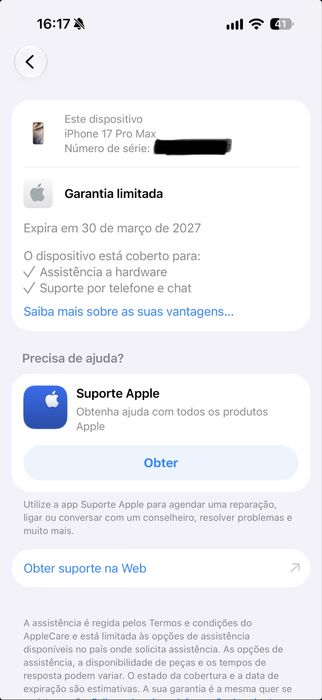 Iphone 17 Pro Max 256Gb-Ainda em garantia