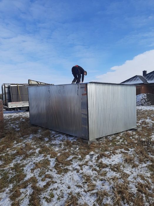 Wiata Blaszak magazyn 3x5 Garaż Blaszak - montaż