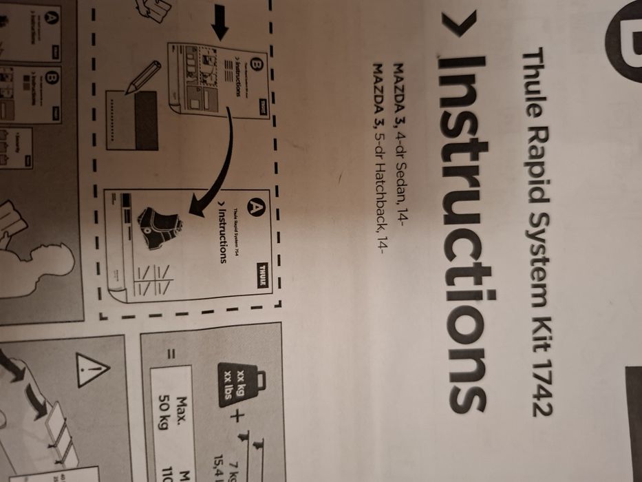 Kity stopy thule evo clamp 7105 thule 754 mazda 3 bagażnik dachowy