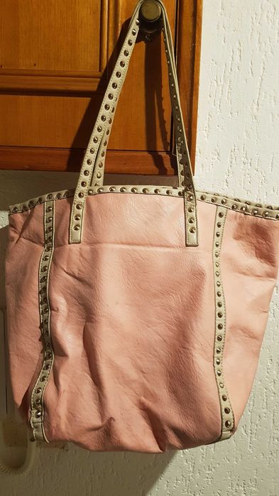 Pink Bag / Suitcase with Appliqués, Fully Lined. Multiple Pockets.64729439627138120