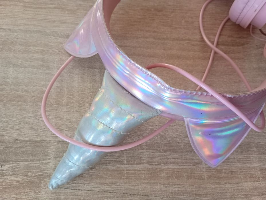 Słuchawki jednorożec dla dziecka – różowe, przewodowe jack 3.5 mm (B96