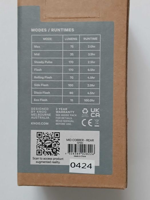 Knog Mid Cobber lampka rowerowa tył -12190 *nowa*oryginał