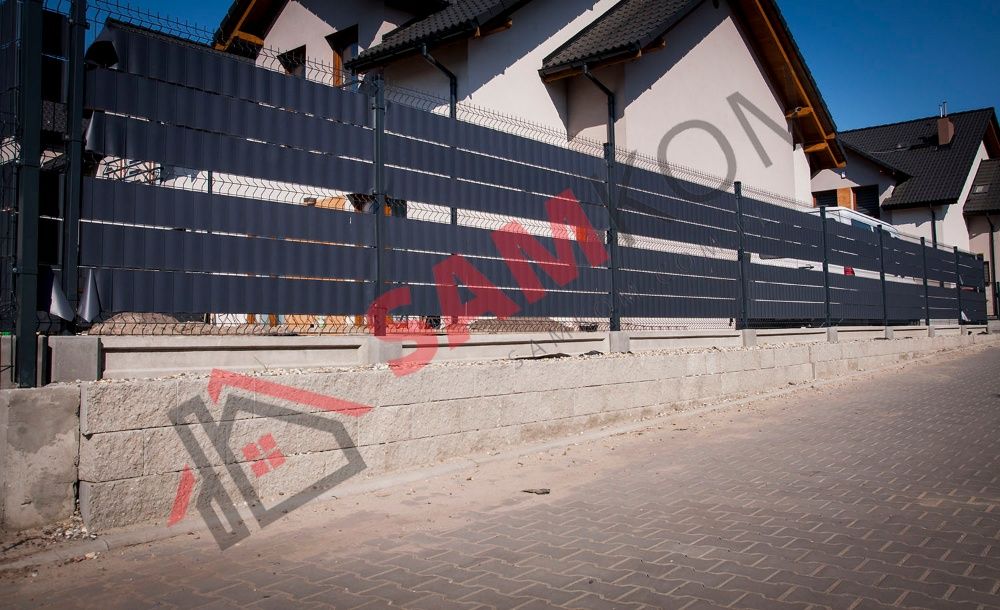 Pustak oporowy skarpowy mur murek ogrodowy łupany prosty gazon szary