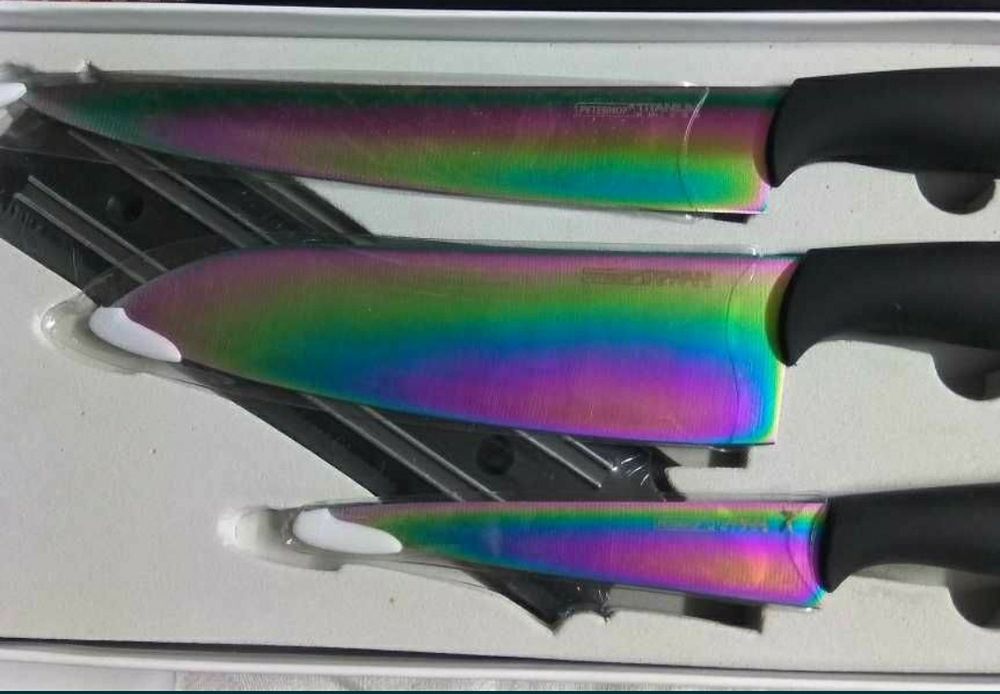 Noże Titanium 3szt listwa magnetyczna