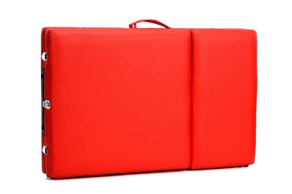 Profesjonalne łóżko do masażu 3-segmentowe drewniane czerwone +wysyłka