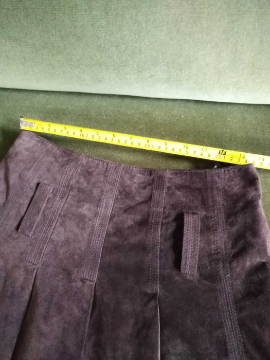 r. 36-38 S M Promod spódnica zamszowa, skóra, zamsz