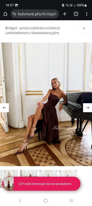 Kulunove Bridget - prosta sukienka w kolorze czekoladowym z dopasowaną