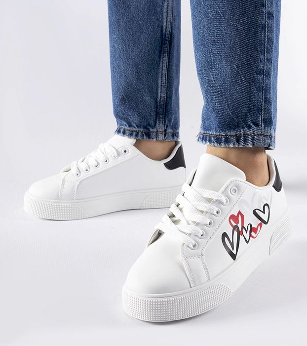 Białe sneakersy na platformie Montclair