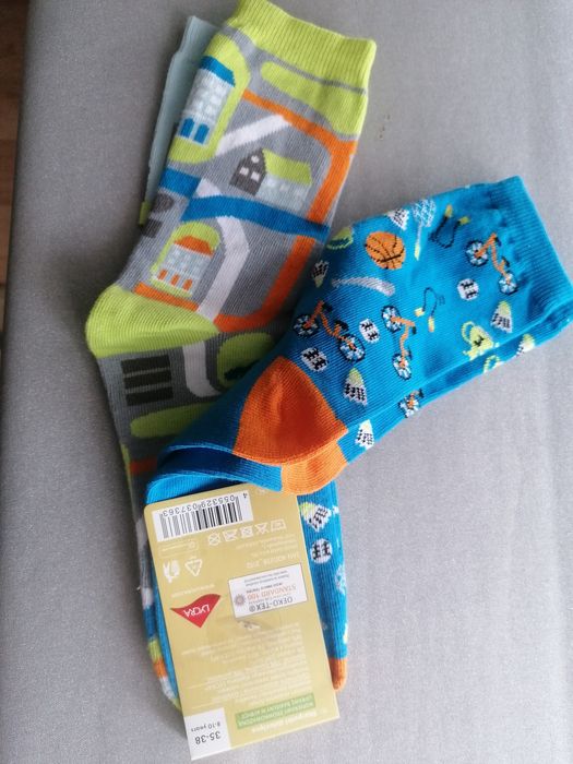 2-pak NOWE śliczne skarpetki chłopięce rozmiar 35 - 38