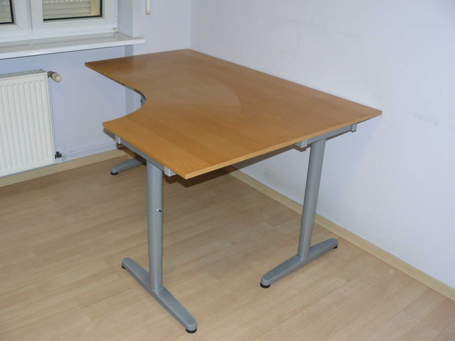 Biurko narożne IKEA 120 X 160 - okleina brzoza naturalna