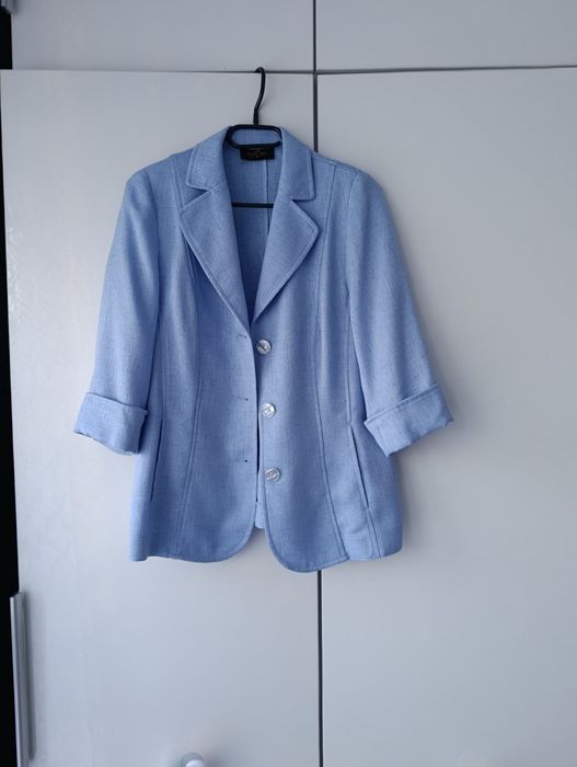 Żakiet/marynarka jasnoniebieska, rękaw 3/4