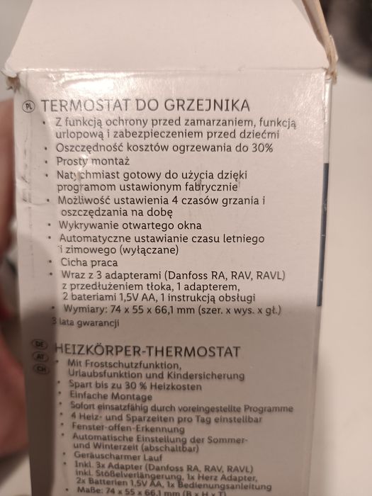 Termostat grzejnikowy, pokojowy SilverCrest. Nowy. Wysyłka gratis!